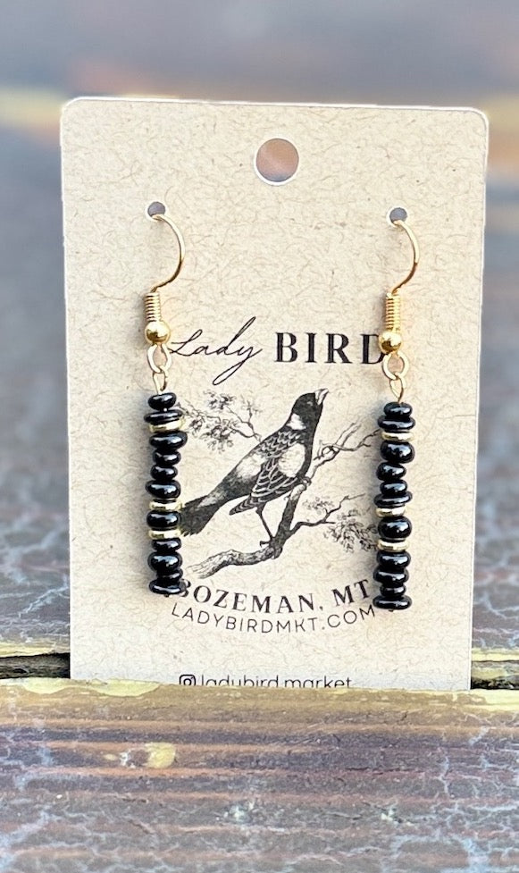 Onyx Chip Cairn Gemstone Earrings – Gold or Silver