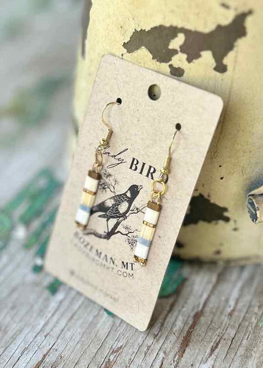 Whites Mix Silver or Gold Beaded Tila Dangle Earrings