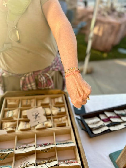 Orange Harvest Sunset Tila Bead Bracelet Set | Handmade Stretchy Boho Wrap Set
