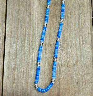 Blue Adventurine Stretchy Boho Gemstone Necklace