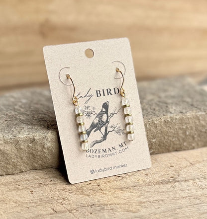 Moonstone Gemstone Dangle Earrings with Gold or Silver Accents (Copy)