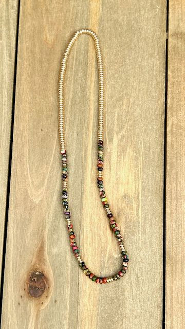 Mixed Imperial Jasper Stretchy Boho Gemstone Necklace