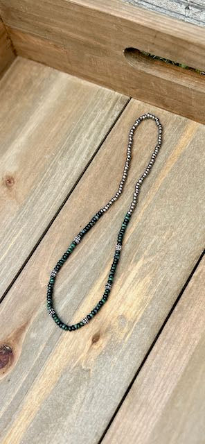 Kambaba Jasper Stretchy Boho Gemstone Necklace