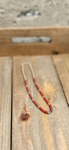 Red Jasper Stretchy Boho Gemstone Necklace