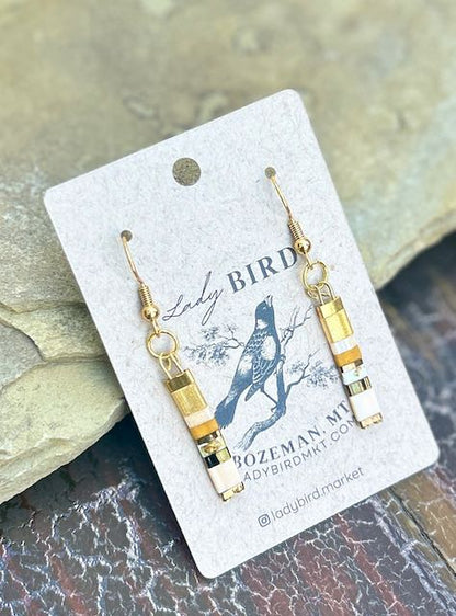 Golden Glow Tila Bead Earrings