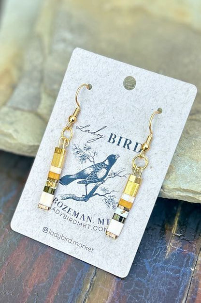 Golden Glow Tila Bead Earrings