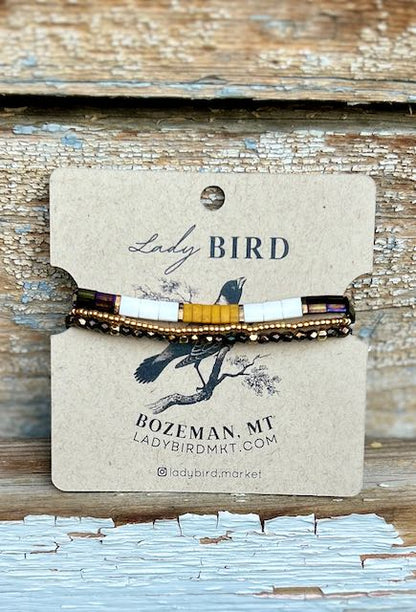 Color Block Tila Bead Stacked Bracelet Set