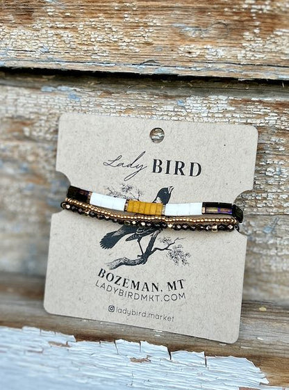 Color Block Tila Bead Stacked Bracelet Set