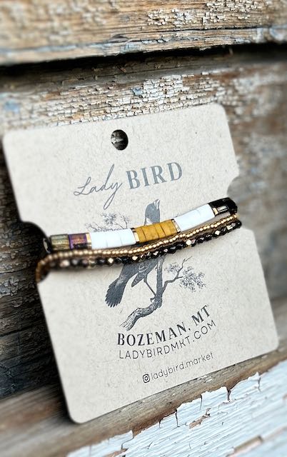 Color Block Tila Bead Stacked Bracelet Set