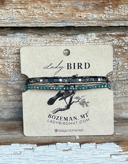 Marbled Black & Silver or Gold Tila Bead Dangle Earrings