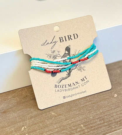 Santa Fe Stripes Boho-Style Beaded Wrap Bracelet or Necklace