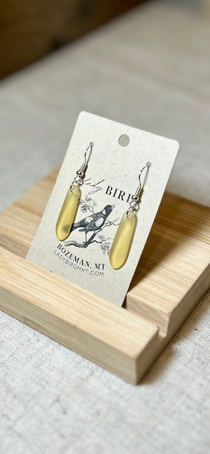 Desert Golden Yellow Sea Glass-Style Dangle Earrings