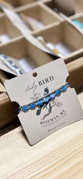 Blue Kyanite & Silver Beaded Gemstone Bracelet