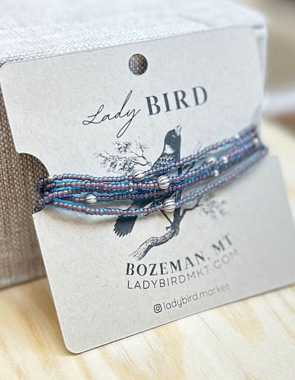 Groovy Blues Beaded Wrap Bracelet/Necklace