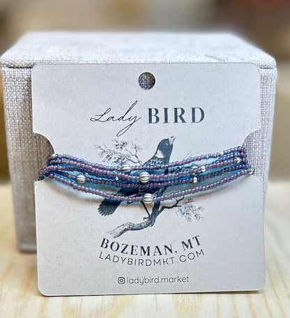 Groovy Blues Beaded Wrap Bracelet/Necklace