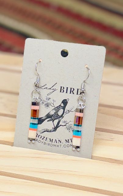 Funky Harvest-Hued Handmade Boho Tila Bead Dangle Earrings