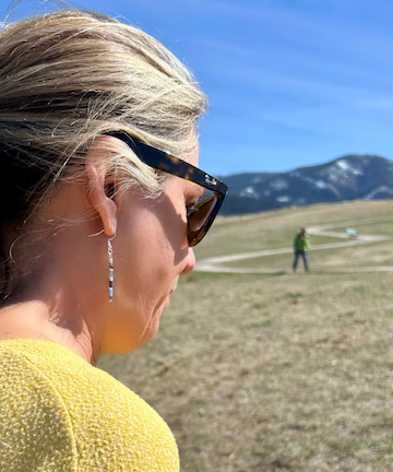 Seaside Mixed Blue & Silver Tila Bead Earrings