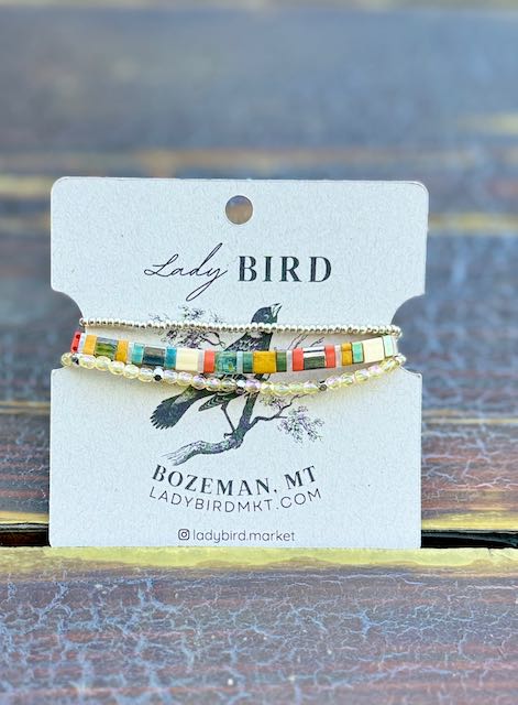 Bright Harvest Sunset Tila Bead Bracelet Set | Handmade Stretchy Boho Wrap Set