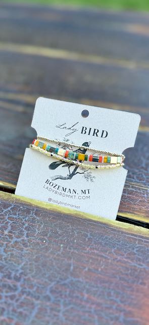 Bright Harvest Sunset Tila Bead Bracelet Set | Handmade Stretchy Boho Wrap Set