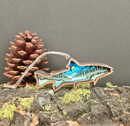 3D Trout Fish Hanging Christmas Tree Ornament