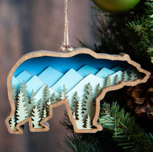 3D Bear Hanging Christmas Tree Ornament