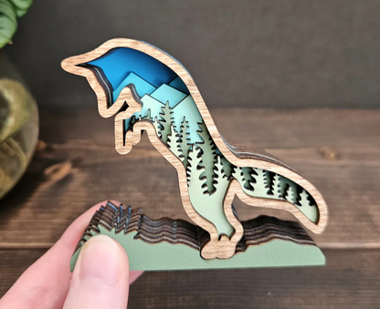 3D Fox Hanging Christmas Tree Ornament