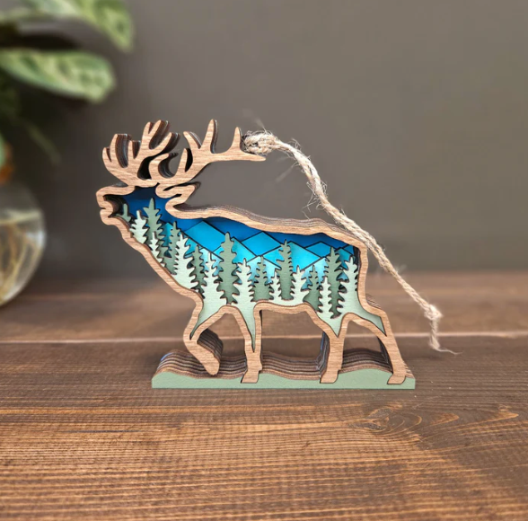3D Moose Hanging Christmas Tree Ornament