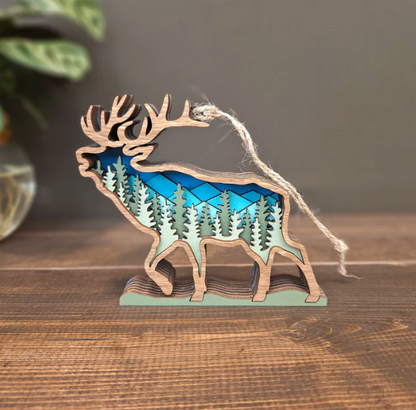3D Moose Hanging Christmas Tree Ornament