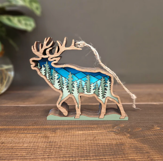 3D Moose Hanging Christmas Tree Ornament