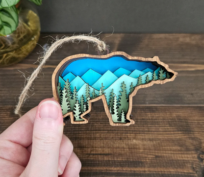 3D Bear Hanging Christmas Tree Ornament
