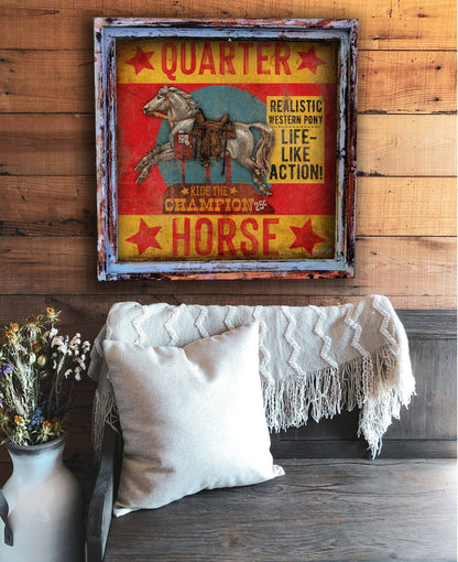 Quarter Horse Square Framed Canvas: Extra Small - 10"