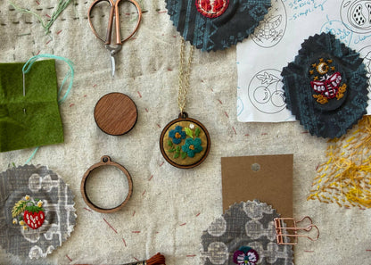 Flowers Embroidery Necklace Kit