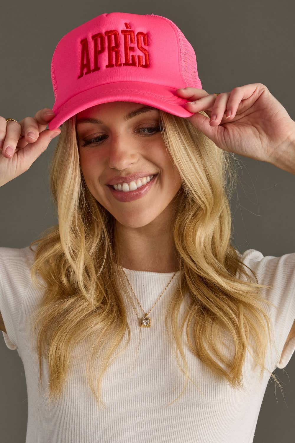 Pink Apres Trucker Hat