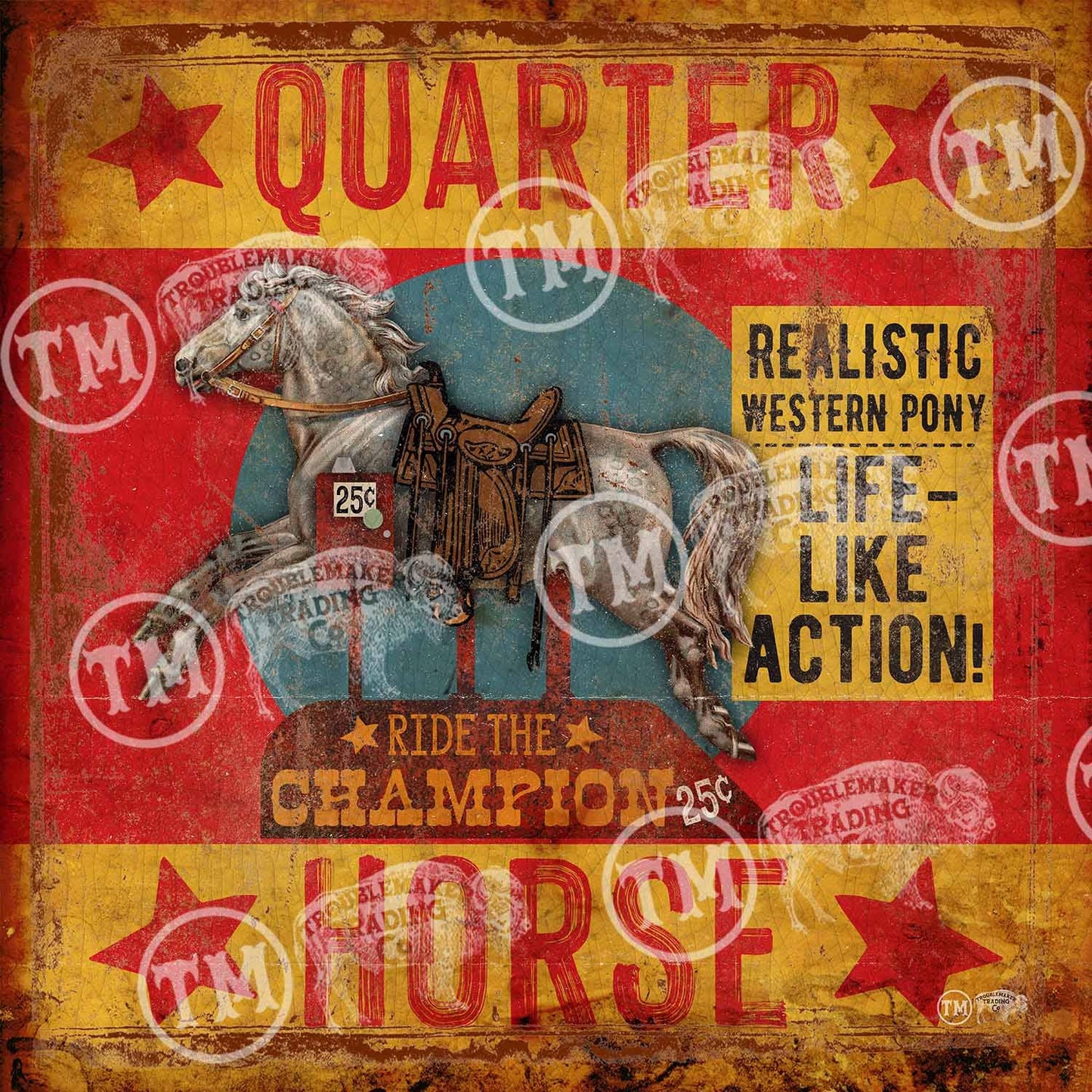 Quarter Horse Square Framed Canvas: Extra Small - 10"