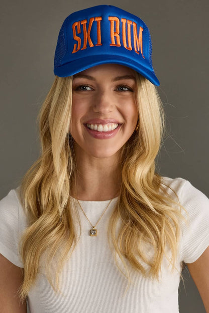 Blue & Orange Ski Bum Trucker Hat