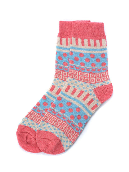 Rufia - 5 Pairs Bohemian Wool-Blend Socks Set: 7028 / ONE SIZE