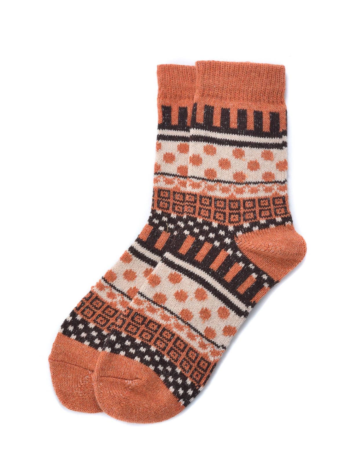 Rufia - 5 Pairs Bohemian Wool-Blend Socks Set: 7028 / ONE SIZE