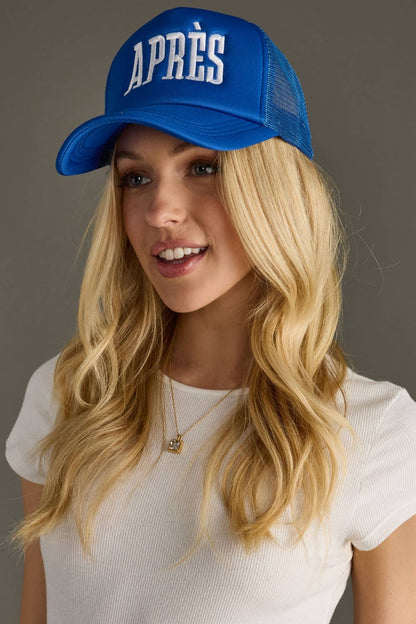 Blue & White Apres Trucker Hat