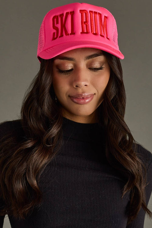 Pink Ski Bum Trucker Hat