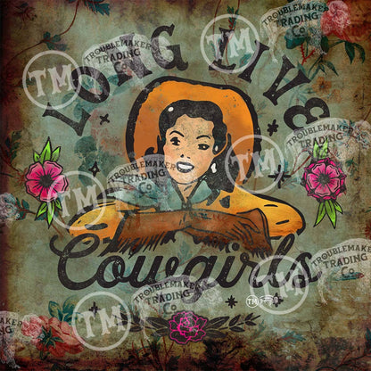 Long Live Cowgirls Square Framed Canvas: Extra Small - 10"
