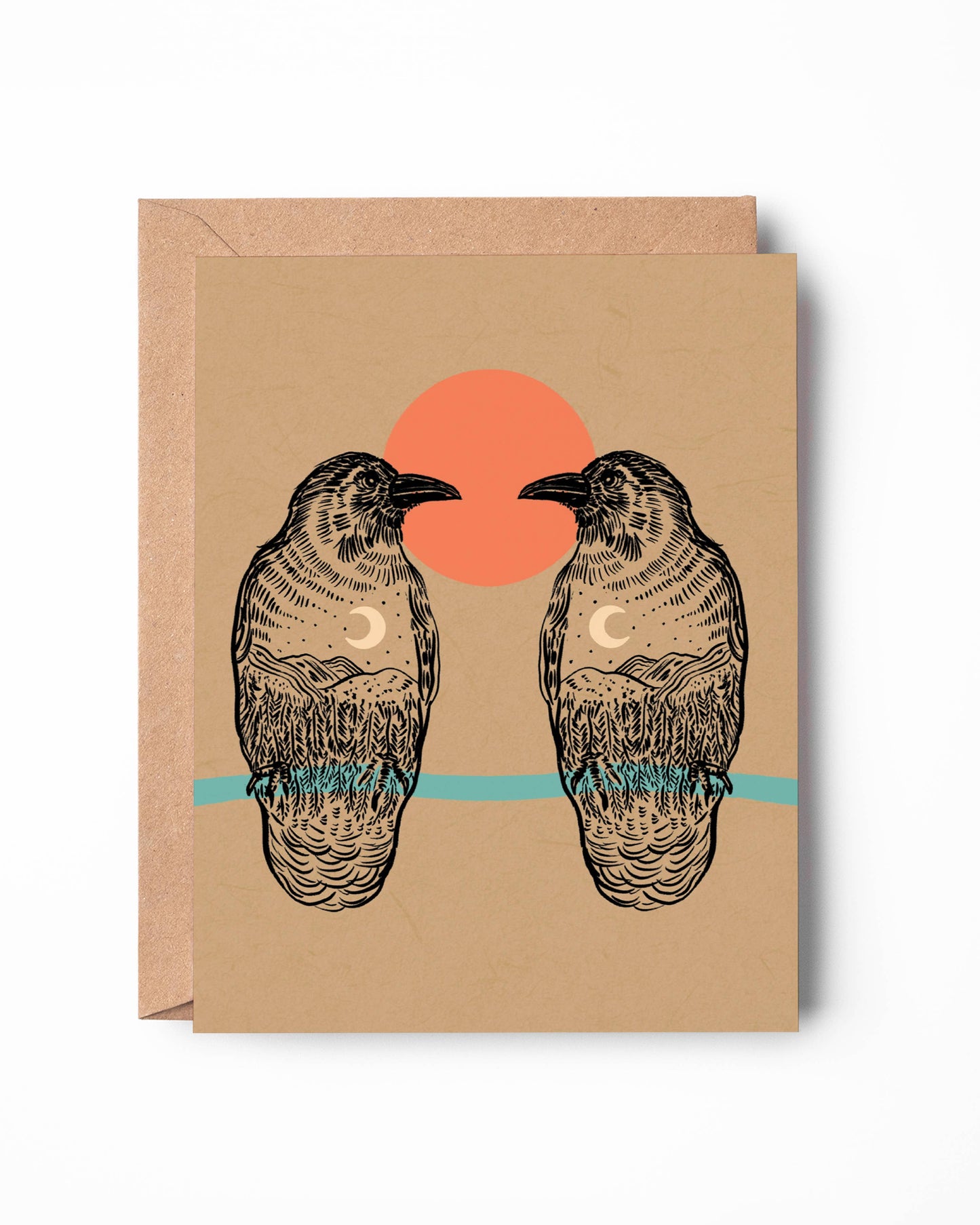 Two Ravens Greeting Card