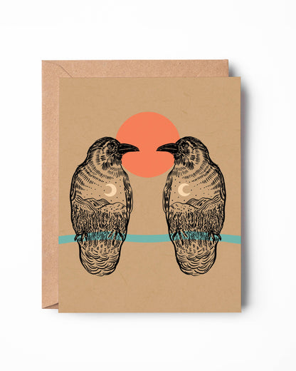 Two Ravens Greeting Card