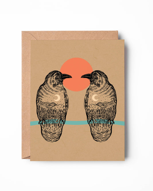 Two Ravens Greeting Card