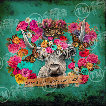 "Stand Out from the Herd" Square Artwork: Extra Small - 10"