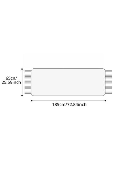 Black & Creamy White Color Block Fringe Scarvii Scarf & Shawl