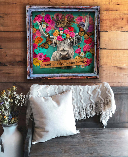 "Stand Out from the Herd" Square Artwork: Extra Small - 10"